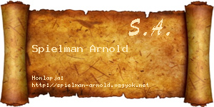 Spielman Arnold névjegykártya